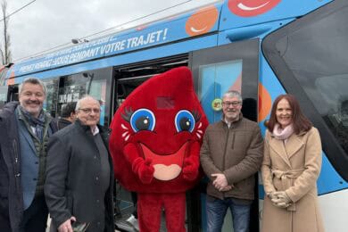 tram don du sang CTS Strasbourg Alsace Inauguration